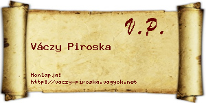 Váczy Piroska névjegykártya