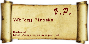 Váczy Piroska névjegykártya