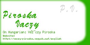 piroska vaczy business card